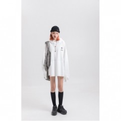 White Fashion Men Women Hip-Hop Loose Oversize Asymmetric Hoodies Sweatshirt