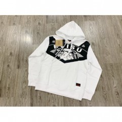 White Fashion Men Loose Print Hoodies Sweatshirt