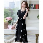 Polyester/Satin With Print Knee Length Dress