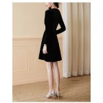 Polyester/Cotton With Stitching Above Knee Dress