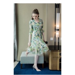 Polyester/Cotton With Print Knee Length Dress