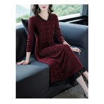 Polyester/Cotton/Jacquard With Stitching Above Knee Dress