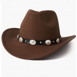 Coffee Men & Women's Felt Wide Brim Western Cowboy Hat