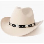 Creamy Men & Women's Felt Wide Brim Western Cowboy Hat