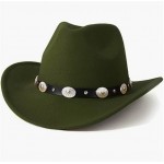 Olive Green Men & Women's Felt Wide Brim Western Cowboy Hat