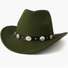 Olive Green Men & Women's Felt Wide Brim Western Cowboy Hat