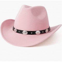 Pink Men & Women's Felt Wide Brim Western Cowboy Hat