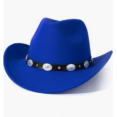 Royal Blue Men & Women's Felt Wide Brim Western Cowboy Hat