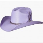 Lavender Womens Western Cowboy Canvas Hat with Bling Rhinestone Ropes