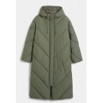 Army Green Women's Hooded Long Puffer Coat Winter Longer Thickened Down Jacket Zip Cocoon Outwear