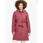 Burnt Clay Women's Hooded Waterproof Long Raincoat