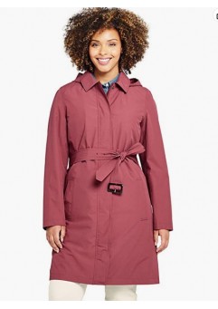 Burnt Clay Women's Hooded Waterproof Long Raincoat