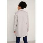 Driftwood Women's Cloudburst Waterproof Mac Coat in Soft Linen Mix - Low Hip A Line Smart Windproof Raincoat  