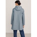 Lichen Women's Cloudburst Waterproof Mac Coat in Soft Linen Mix - Low Hip A Line Smart Windproof Raincoat  