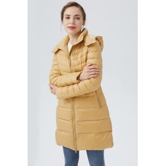 New Wheat Women's Lightweight Down Coat Packable Jacket with Stand Collar