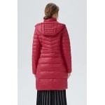 Persian Red Women's Lightweight Down Coat Packable Jacket with Stand Collar