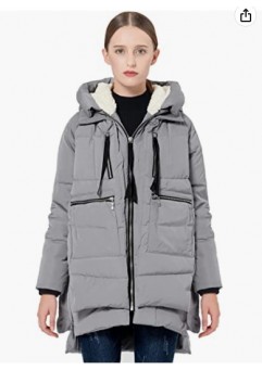 Gray Women's Thickened Down Jacket