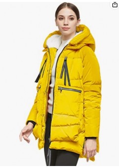 Yellow Women's Thickened Down Jacket