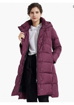 Amaranthv Women's Hooded Down Jacket Long Winter Coat