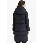 Jet Black Women's Hooded Down Jacket Long Winter Coat